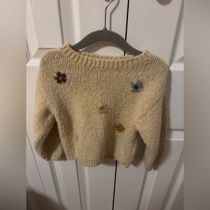 Zara Toddler Floral Embroidery Knit Sweater: 2-3Y